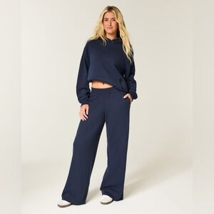 Hollister Navy Wide-Leg Pants